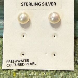 NWT Sterling Silver Freshwater Cultured Pearl Earrings